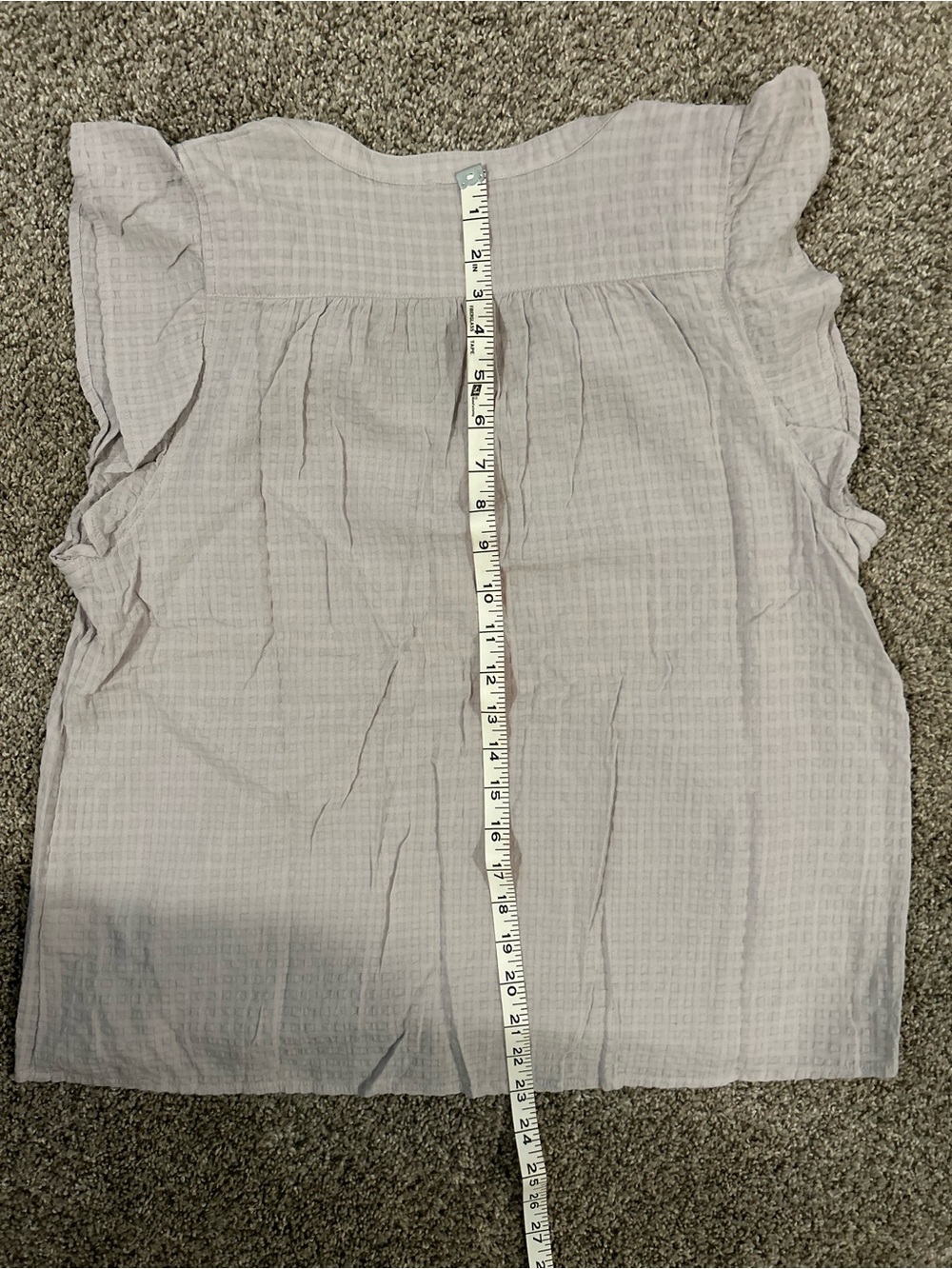 Lovestitch Light Gray Cap Sleeve Textured Women's Top - Picture 8 of 8